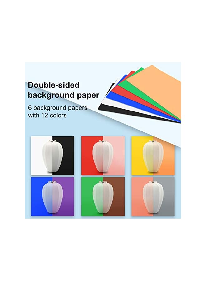 PROMASS Portable Photo Studio Light Box,12"x12"(30 * 30cm) Professional Dimmable Shooting Tent Kit with 112 LED Lights & 6 Backdrops for Jewelry and Small Items Product Photography  - Image 3
