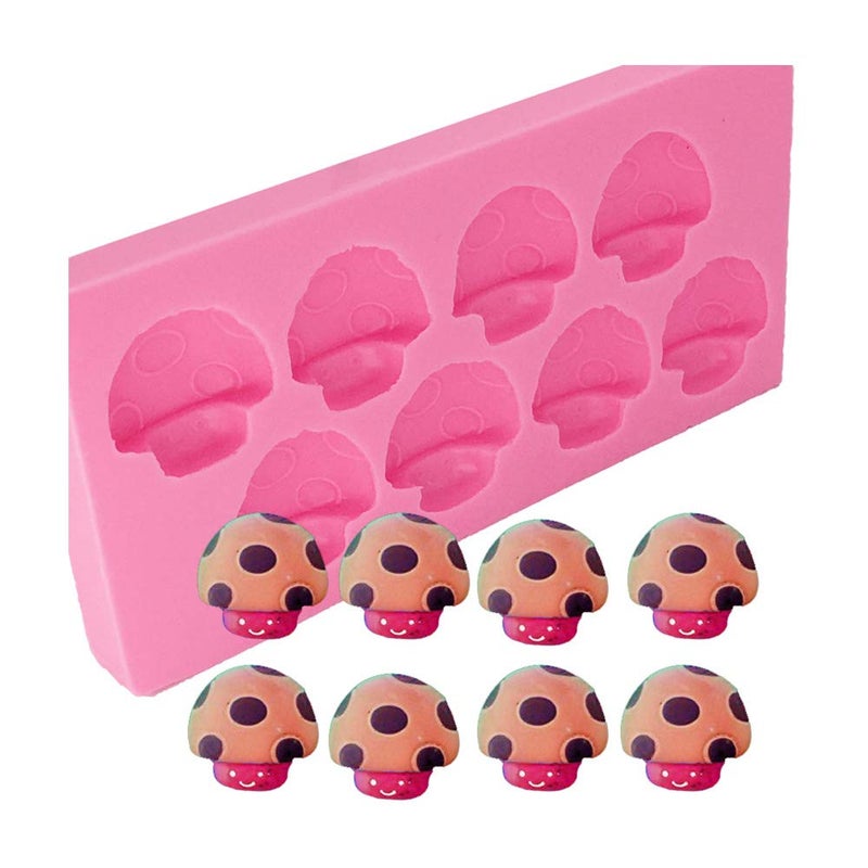 3D Mushroom Shape Vegetable Keychain Silicone Mold for DIY Candy Desserts Gum Paste Mould Chocolate Fondant Mold Pudding Cupcake Cake Topper Decoration Ice Cube Handmade Ice Cream Jelly Shots