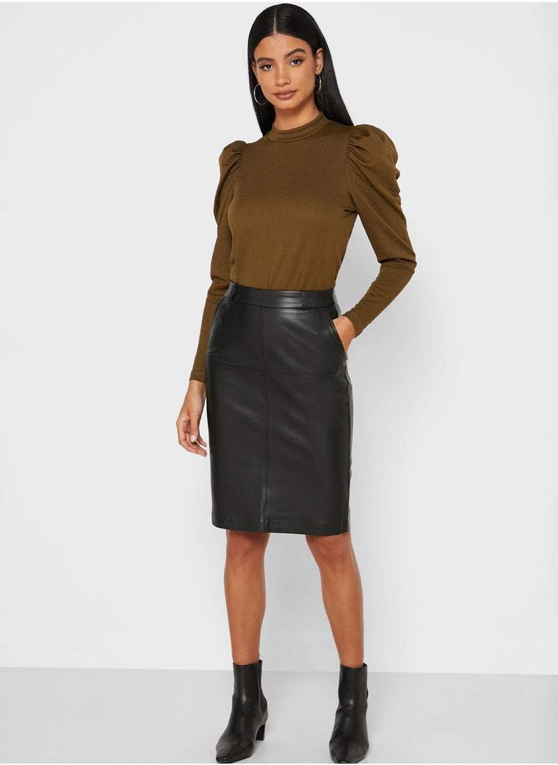 VERO MODA - High Neck Puff Sleeve Detail Top - Image 1