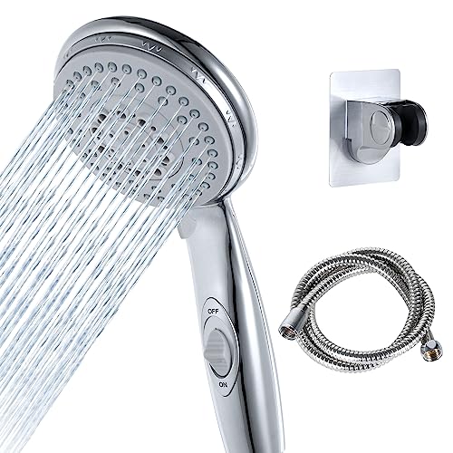 OYMOV High Pressure RV Shower Head w/Hose - 5-Spray RV Shower Head Kit Replacement w/ON/OFF Pause, Interior Showerhead for Campers, Fifth Wheels, Motor Homes, Travel Trailers, Boats, Chrome - Image 1