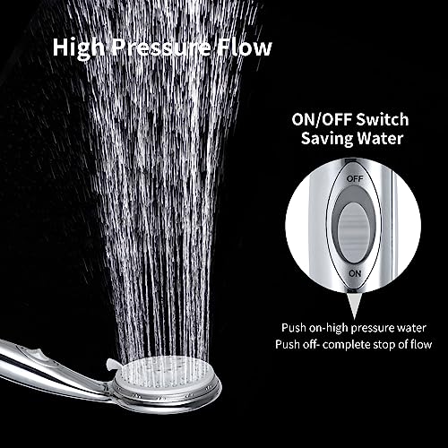 OYMOV High Pressure RV Shower Head w/Hose - 5-Spray RV Shower Head Kit Replacement w/ON/OFF Pause, Interior Showerhead for Campers, Fifth Wheels, Motor Homes, Travel Trailers, Boats, Chrome - Image 2