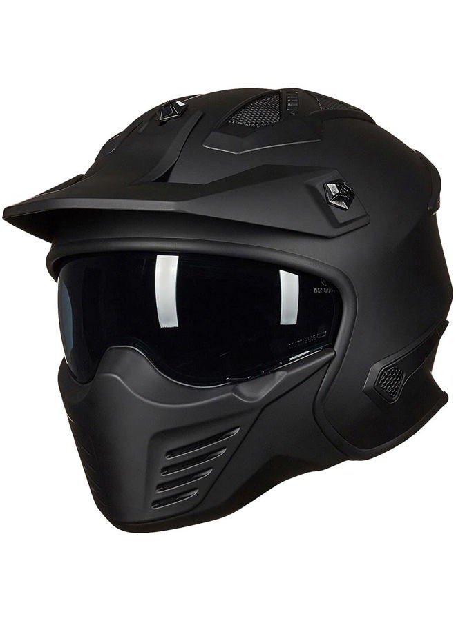 ILM Open Face Motorcycle 3/4 Half Helmet for Dirt Bike Moped ATV UTV Motocross Cruiser Scooter DOT Model 726X (Matte Black,S - Image 1