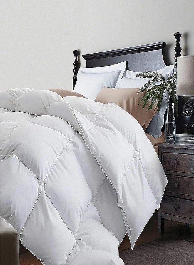 Royal Luxe Feather Duvet Insert Comforters Twin Size， All Season Warmth,Hotel Collection Comforter, 100% Cotton Feather Down Comforter 44 Oz Fluffy Medium Warmth 68x88 inch White - Image 3