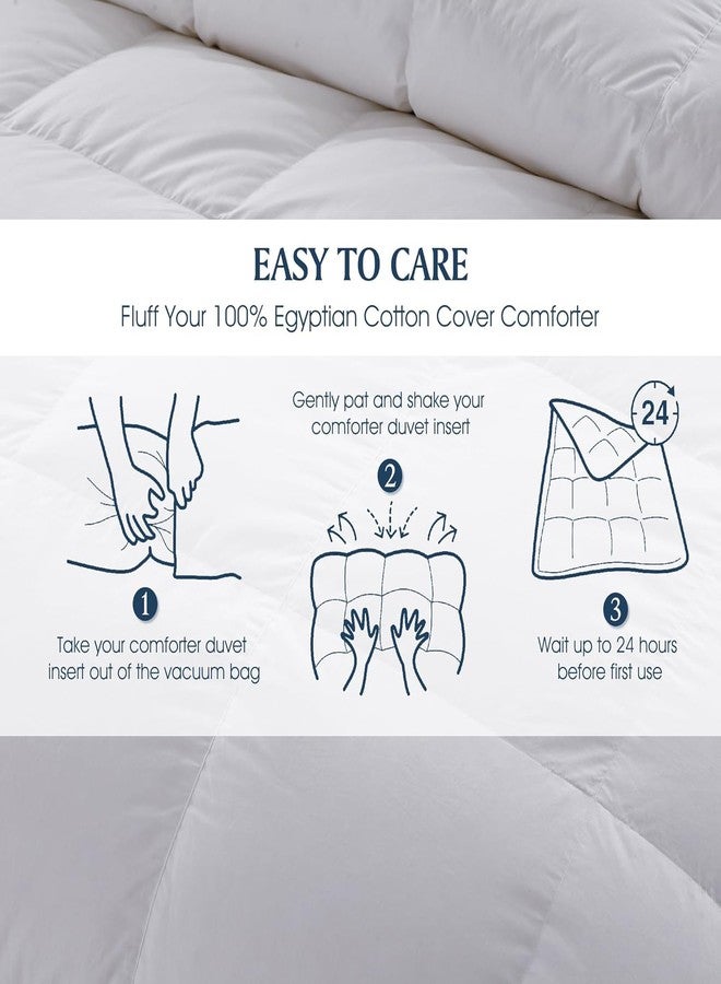 Royal Luxe Feather Duvet Insert Comforters Twin Size， All Season Warmth,Hotel Collection Comforter, 100% Cotton Feather Down Comforter 44 Oz Fluffy Medium Warmth 68x88 inch White - Image 5