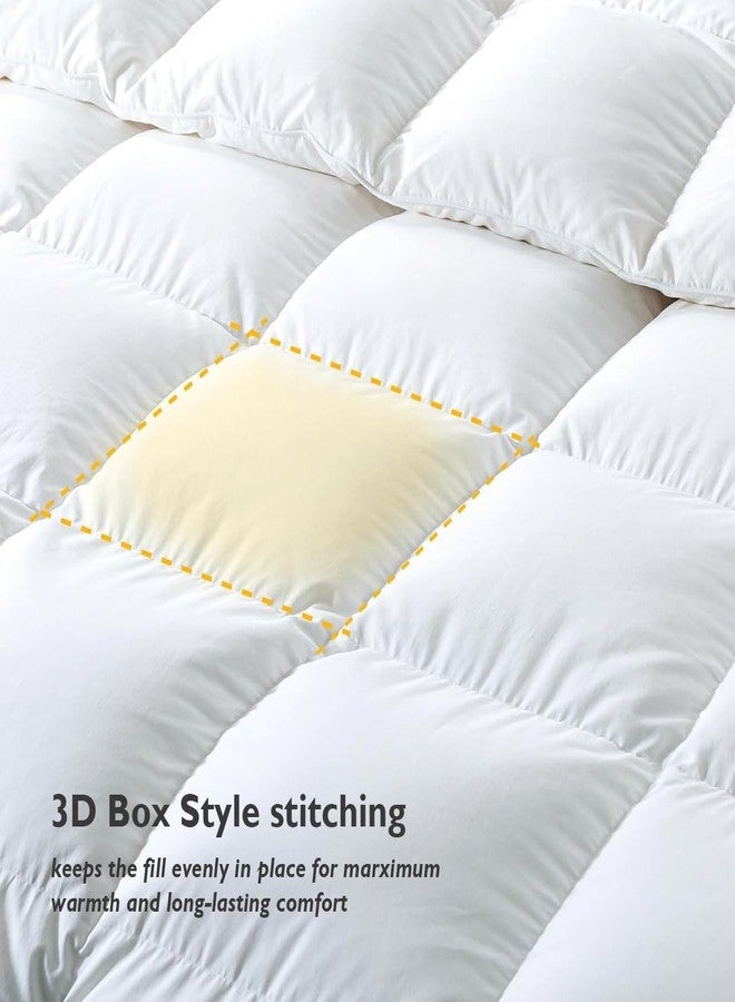 Royal Luxe Feather Duvet Insert Comforters Twin Size， All Season Warmth,Hotel Collection Comforter, 100% Cotton Feather Down Comforter 44 Oz Fluffy Medium Warmth 68x88 inch White - Image 4