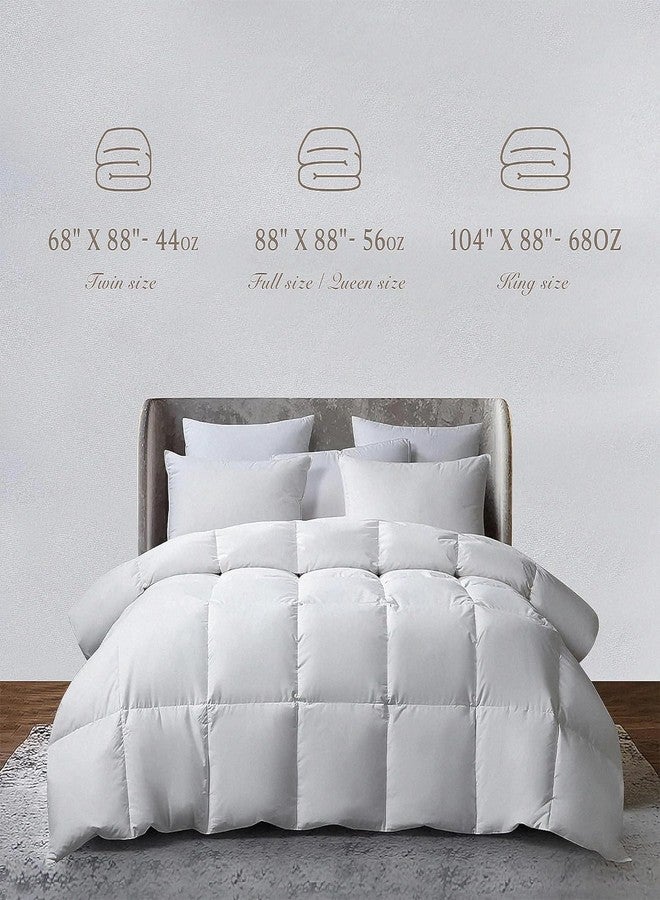 Royal Luxe Feather Duvet Insert Comforters Twin Size， All Season Warmth,Hotel Collection Comforter, 100% Cotton Feather Down Comforter 44 Oz Fluffy Medium Warmth 68x88 inch White - Image 2