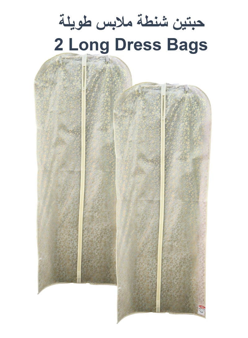 Garment Bags for Hanging Clothes 2 PCS Garment Storage Bags Suit Bags Dress Bag for Storage Hanging Clothes Covers Storage Protector Long Dress Bags for Gowns Closet Storage and Travel  - Image 1