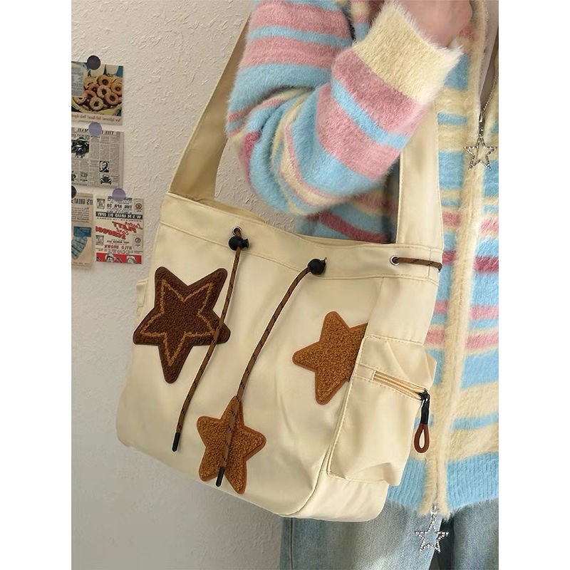 Large Capacity Student Class Tote Bag Women'S Ins All-Match Star Shoulder Bag Commuter Crossbody Bag - Image 3