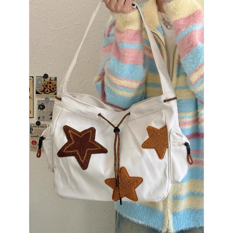 Large Capacity Student Class Tote Bag Women'S Ins All-Match Star Shoulder Bag Commuter Crossbody Bag - Image 5
