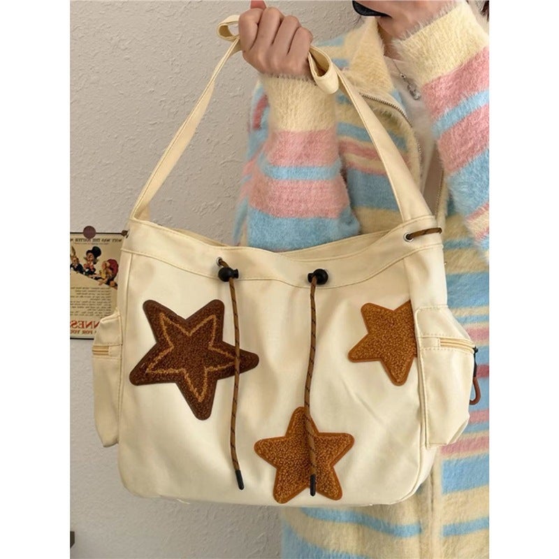 Large Capacity Student Class Tote Bag Women'S Ins All-Match Star Shoulder Bag Commuter Crossbody Bag - Image 1