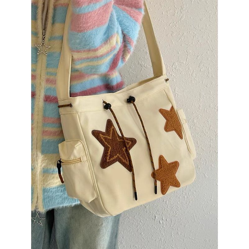 Large Capacity Student Class Tote Bag Women'S Ins All-Match Star Shoulder Bag Commuter Crossbody Bag - Image 4