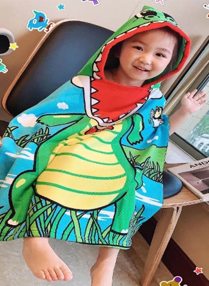 Kids Hooded Towel – 60 x 120 cm | Multicolor Dinosaur Designs | Soft  Fun Bath Towel for Children | Absorbent Toddler Bathrobe | Perfect for Kids After Bath or Pool | Cute Dino Hooded Towel for Boys  Girls - Image 3