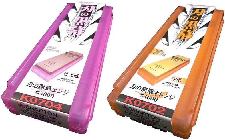 ã‚·ãƒ£ãƒ—ãƒˆãƒ³(Shapton) حجر شحذ سيراميك ها نو كورومكو (مجموعة أ) حبيبات متوسطة (#1000) + حبيبات ناعمة (#5000) - Image 1