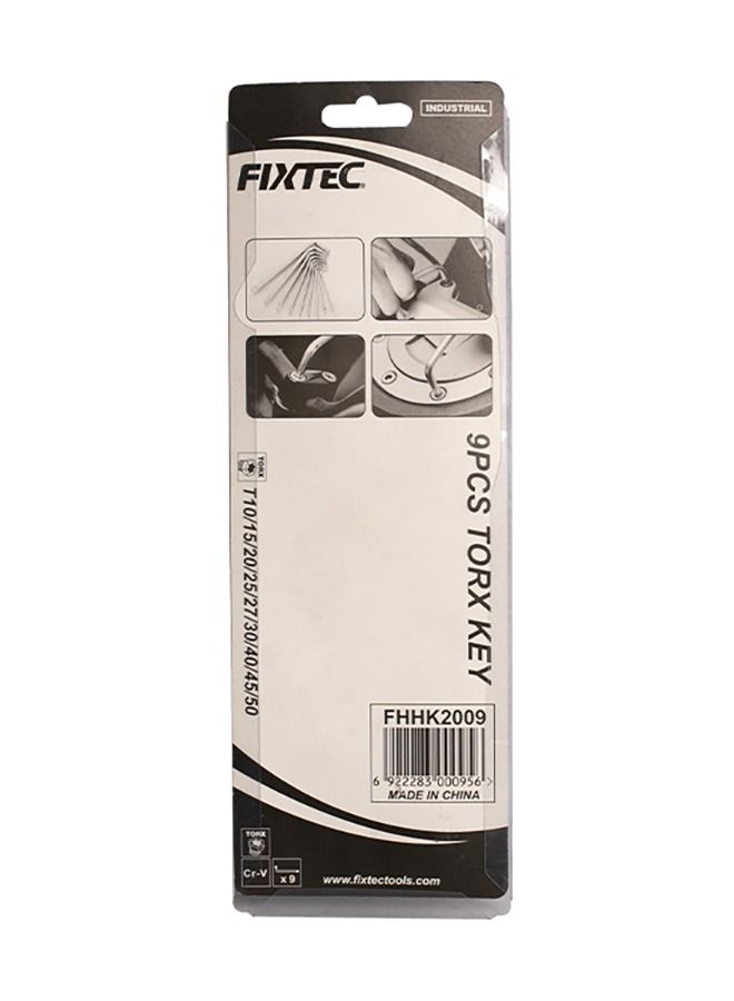 فيكس تيك FIXTEC 6 Point Star Tools 9 قطعة مفتاح توركس CR-V مع ذراع طويل جدًا - Image 4