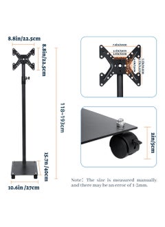 XiuWoo Mobile TV Stand for 12 to 42 inch TVs, Portable TV Stand with Lockable Wheels, TV Mount VESA Stand with Height Adjustable and 360 Degree Swivel Floor TV Stand for Bedroom Living Room Corner  - Image 2