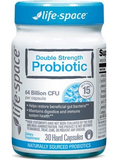 Life-Space Double Strength Broad Spectrum Probiotic, 64 Billion Cfu & 15 Diverse Strains, Redouble Formulated For Digestive Health & Immune Health, Probiotics For Women & Men - 30 Veg Capsules  - Image 1