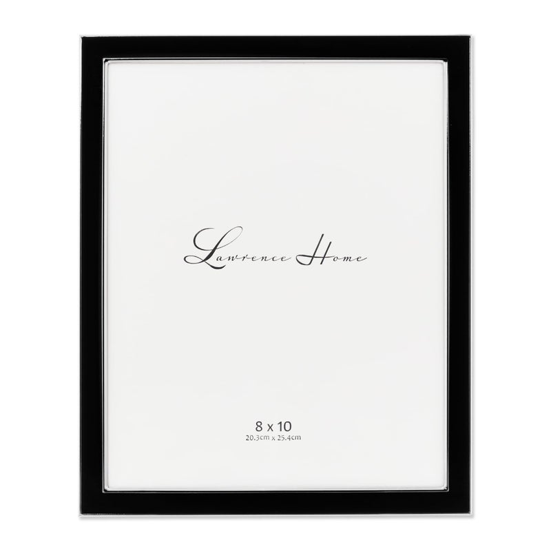 Lawrence Frames Silver Plated Metal with Black Enamel Picture Frame 8x10