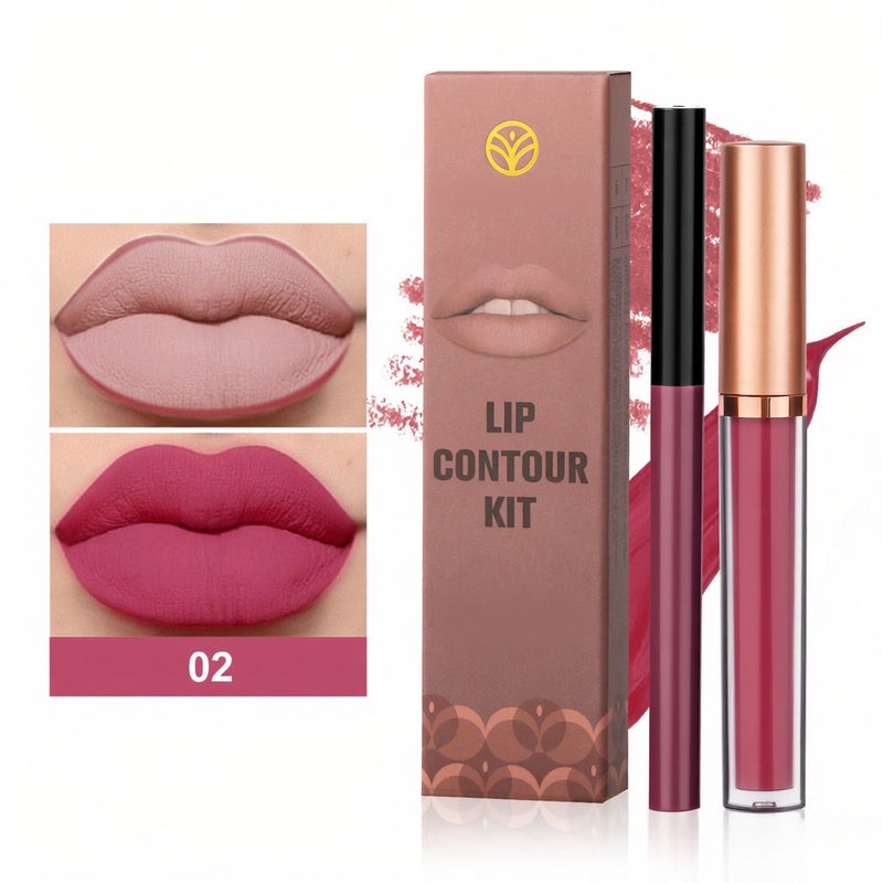 6 Matte Lipstick with 6 Lipliners Durable Lip Gloss Long-Lasting Non-Stick Cup Not Fade Waterproof High Pigmented Velvet Lipgloss Kit Beauty Cosmetics Makeup Gift for Girls(12PCS) - Image 1
