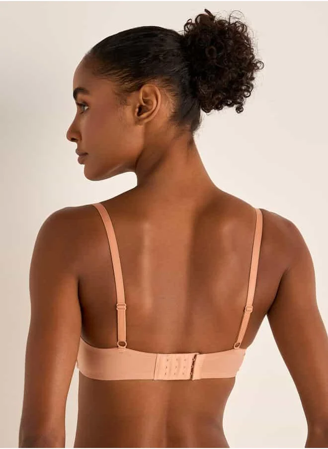 فاف Set of 2 - Solid Non Wired Classic Bra with Hook and Eye Closure