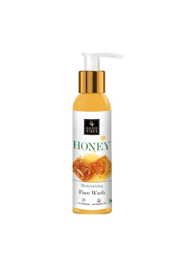 Good Vibes Honey Moisturizing Face Wash 120 Ml | Soothing Hydrating Lightening Face Cleanser For All Skin Types| Adds Glow & Helps Brighten Skin Tone | No Parabens No Mineral Oil  - Image 1