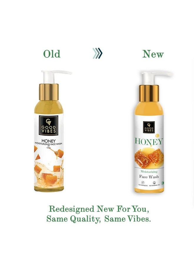 Good Vibes Honey Moisturizing Face Wash 120 Ml | Soothing Hydrating Lightening Face Cleanser For All Skin Types| Adds Glow & Helps Brighten Skin Tone | No Parabens No Mineral Oil  - Image 2