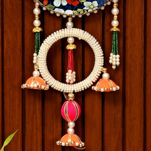 CraftVatika Diwali Decor Items, Pichwai Cow Hanging Latkan for Wall Home Door Decor, Diwali Decoration Items, Jhumki Hanging Decor for Home Festive Decor (41 CM Height) - Image 3