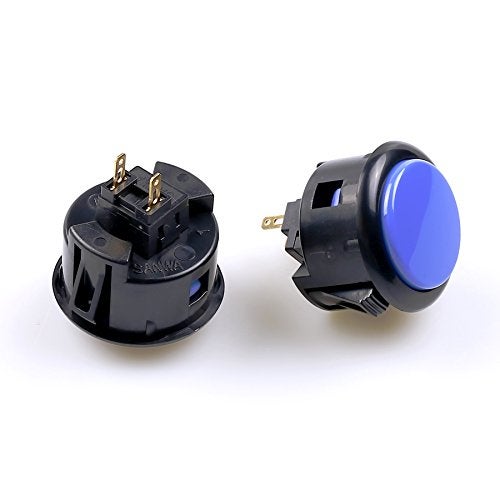Sanwa 8 pcs OBSF-30 Original Push Button 30mm - for Arcade Jamma Video Game & Arcade Joystick Games Console (Black & Blue), Use for Arcade Game Machine Cabinet S@NWA - Image 2