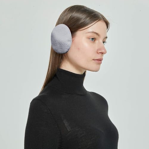 Aurya Bandless Ear Warmers, Soft Fleece Earmuffs for Men, Women and Kids, Compact Thermal Ear Covers for Winter Outdoor Activities, 3 Sizes(Grey) - Image 5