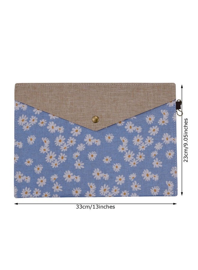 enyuwlcm Felt Folder Case Decorative A4 File Folder Document Holder Portfolio Envelope Floral Style With Snap Closure For Women Girls 4 Packs - Image 2