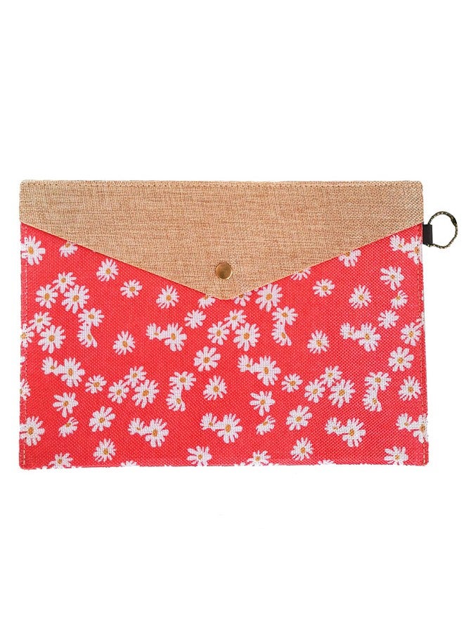 enyuwlcm Felt Folder Case Decorative A4 File Folder Document Holder Portfolio Envelope Floral Style With Snap Closure For Women Girls 4 Packs - Image 3