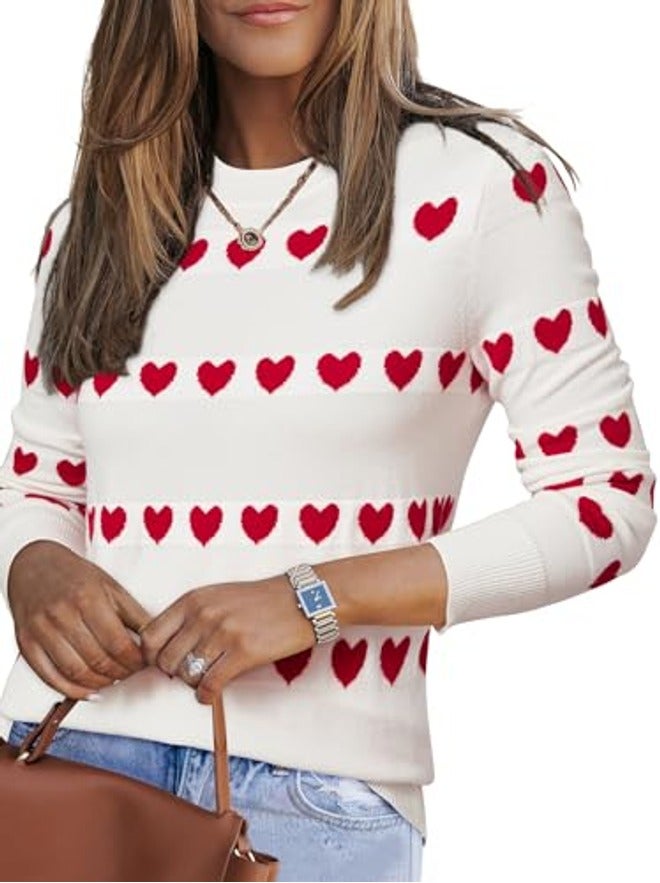 Arach&Cloz Women's Wool Blend Classic Crew Neck Casual Fall Sweater