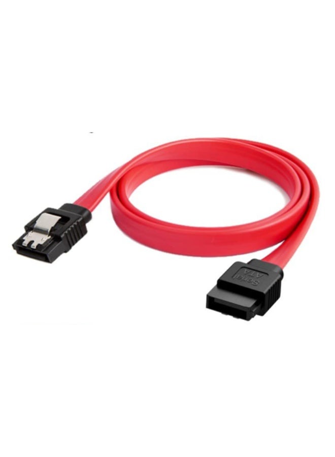 6 كابل SATA III مقاس 20 سنتمتر SATA III 6.0 جيجابت في الثانية كابل بيانات 7 سنون أنثى إلى أنثى مع مزلاج قفل أحمر - Image 1