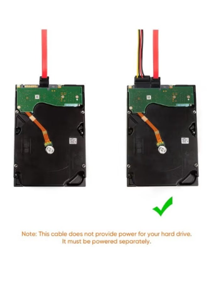 6 كابل SATA III مقاس 20 سنتمتر SATA III 6.0 جيجابت في الثانية كابل بيانات 7 سنون أنثى إلى أنثى مع مزلاج قفل أحمر - Image 4