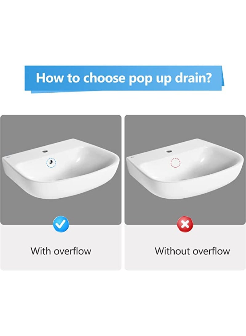 European-Style All-Copper Pop-Up Drain Head – 40mm Full Thread Brass Waste Coupling for Glass, Tabletop & Under-Counter Wash Basins, Black with Small Cover & Hole - Image 4