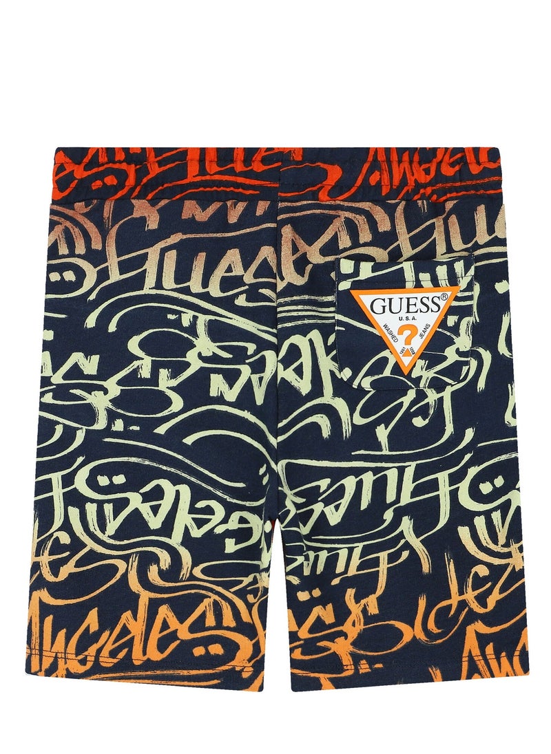 GUESS - Youth Abstract Print Shorts - Image 1