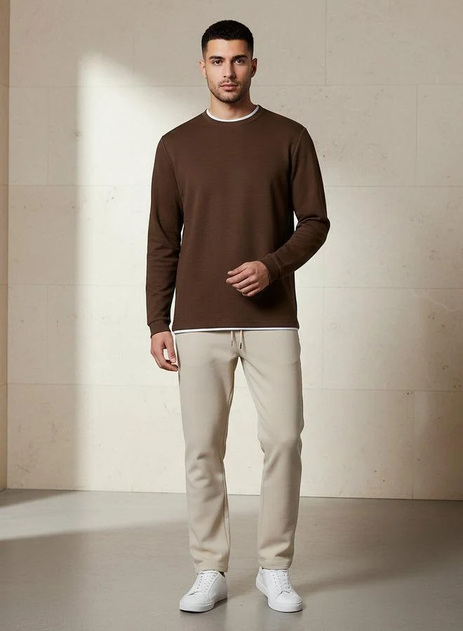 Splash FAV Men Slim Fit Textured Sweatshirt