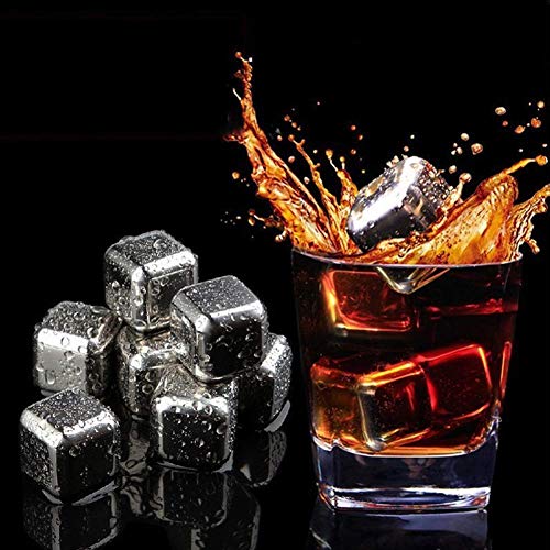 THW® Stainless Steel Pack of 8 Reusable Ice Cubes Chilling Stones with Tong & Freezer Storage Tray for Whiskey, Wine & Soft Drinks - Image 5