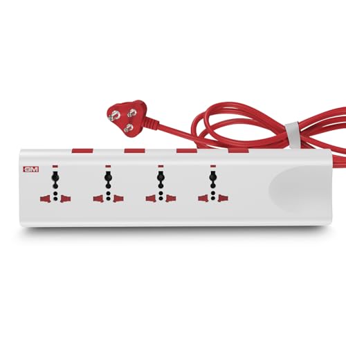GM 3061 E-Book Power Strip | 4 Universal Sockets + Individual Switches | 2m Heavy-Duty Cord | Thermal Trip Overload Protection | LED Indicator | Child Safety Shutters - Image 1