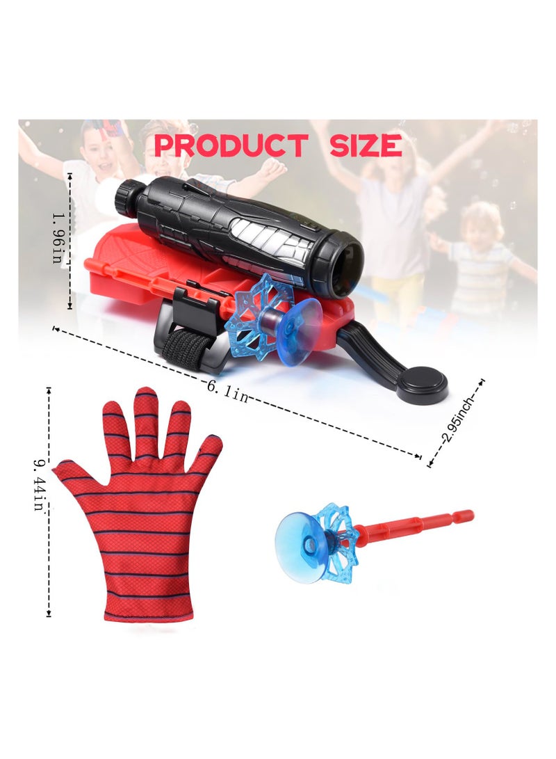 فلوشرينيك 3 مجموعات من مجموعات قاذفة العنكبوت، قاذفة العنكبوت، قفازات قاذفة العنكبوت، قاذفة شبكة العنكبوت مع قفازات، لعبة قاذفة المعصم للأبطال الخارقين، لعبة تعليمية ممتعة للأطفال، مناسبة لحفلات الأطفال، ولعب الأدوار، والهدايا. - Image 2