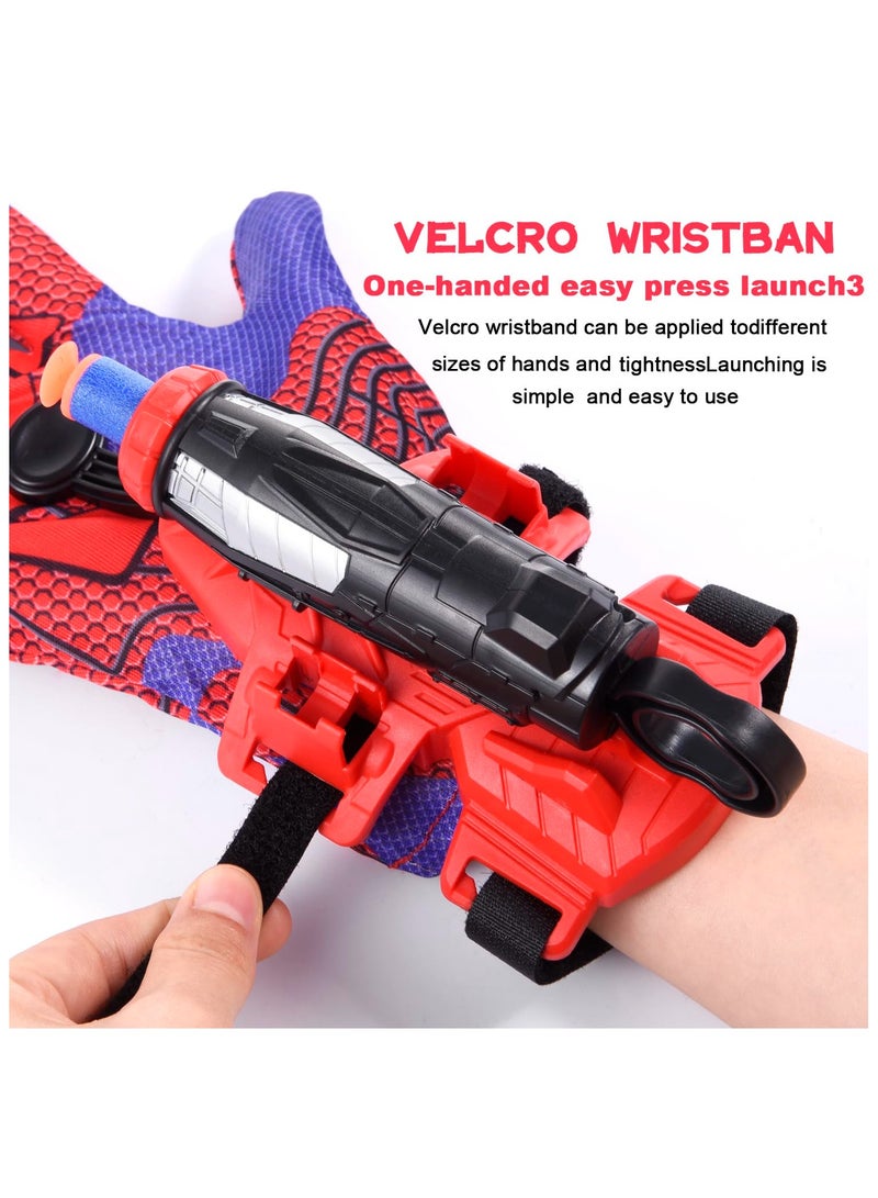 فلوشرينيك 3 مجموعات من مجموعات قاذفة العنكبوت، قاذفة العنكبوت، قفازات قاذفة العنكبوت، قاذفة شبكة العنكبوت مع قفازات، لعبة قاذفة المعصم للأبطال الخارقين، لعبة تعليمية ممتعة للأطفال، مناسبة لحفلات الأطفال، ولعب الأدوار، والهدايا. - Image 4