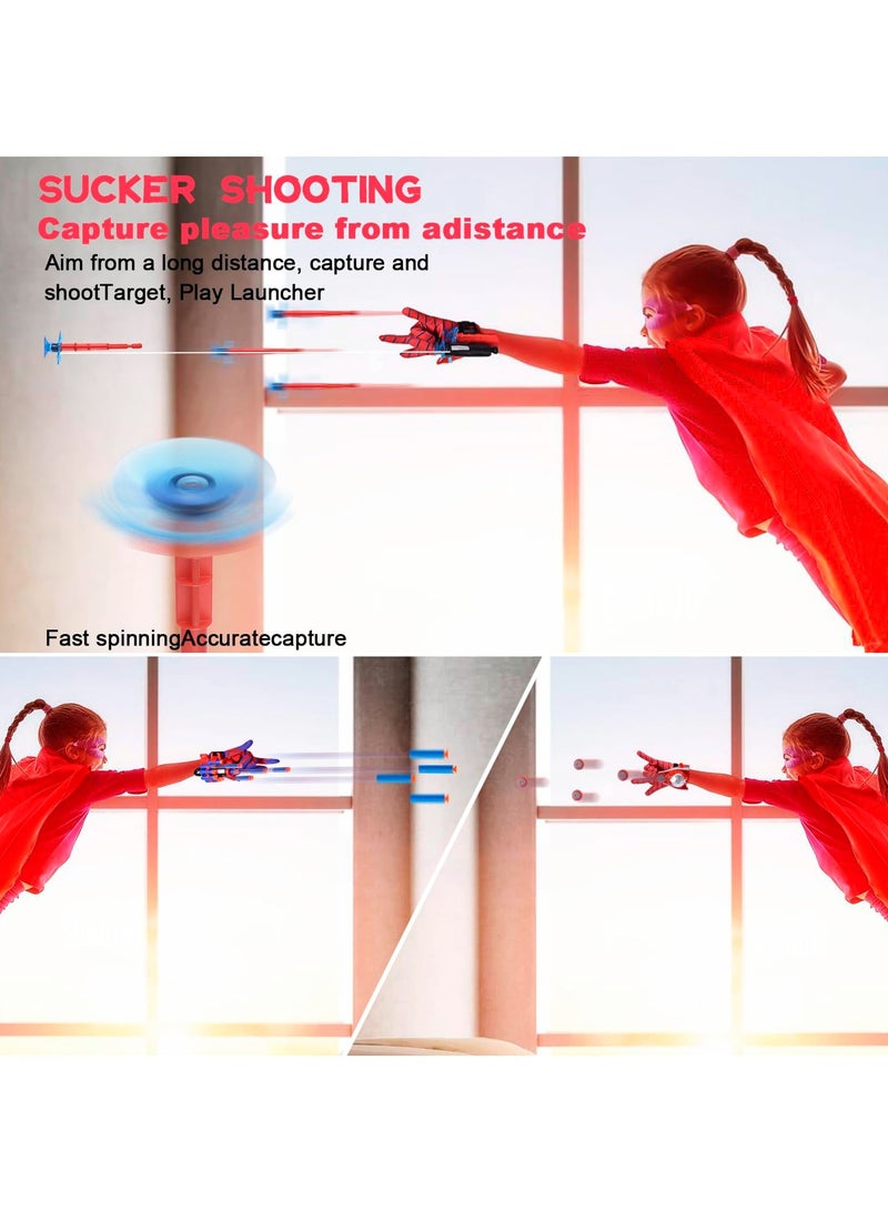 فلوشرينيك 3 مجموعات من مجموعات قاذفة العنكبوت، قاذفة العنكبوت، قفازات قاذفة العنكبوت، قاذفة شبكة العنكبوت مع قفازات، لعبة قاذفة المعصم للأبطال الخارقين، لعبة تعليمية ممتعة للأطفال، مناسبة لحفلات الأطفال، ولعب الأدوار، والهدايا. - Image 3