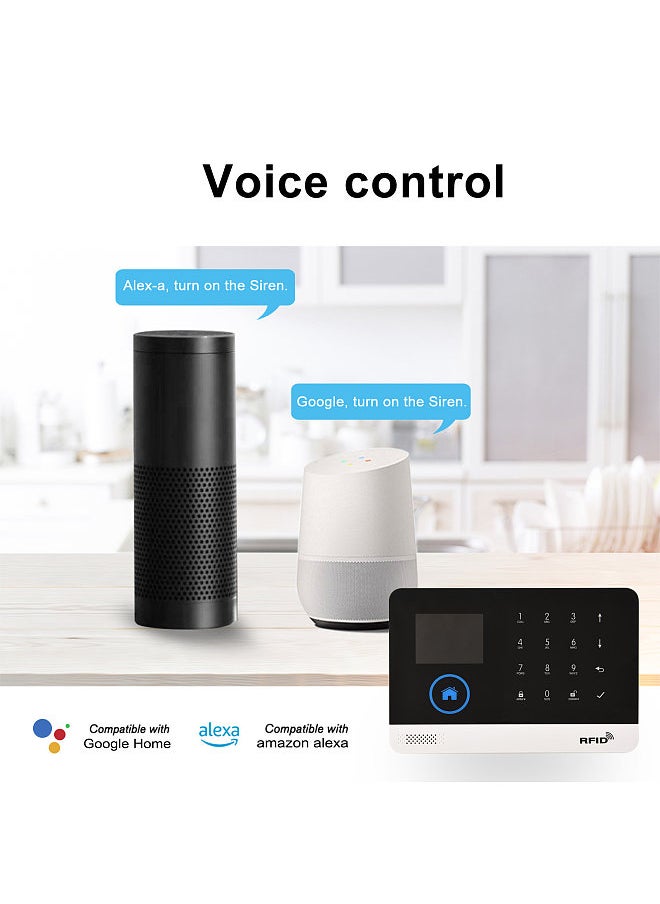 Generic - 433MHz Wireless WIFI + GSM Auto-dial Alarm Security System LCD Display Door Sensor PIR Motion Sensor Phone APP Remote Control Home Voice Control Smart Home Burglar Security Alarm System - Image 1