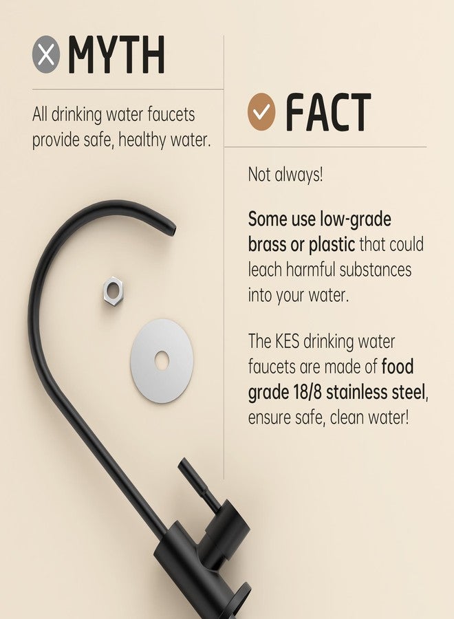 KES NSF Certified Reverse Osmosis Faucet Black RO Lead-Free Water Filter Faucet Drinking Water Faucets Kitchen Faucet 304 Stainless Steel, Z504CLFF18-BK - Image 5