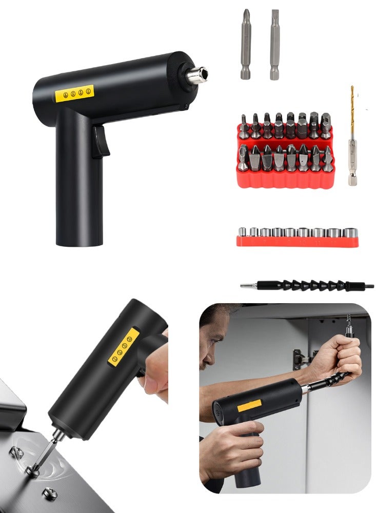 BESTPEAK Small electric screwdriver, mini multi-function 3.6V electric screwdriver, wireless screwdriver tool, rechargeable, LED front light and power display light, suitable for home DIY - Image 1