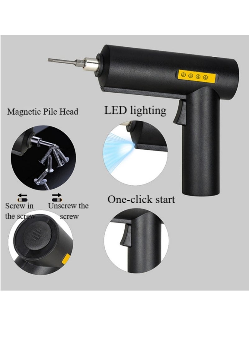 BESTPEAK Small electric screwdriver, mini multi-function 3.6V electric screwdriver, wireless screwdriver tool, rechargeable, LED front light and power display light, suitable for home DIY - Image 5
