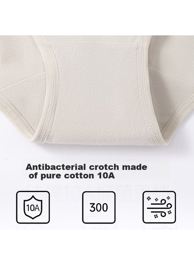 Yalu 4-pack High-waisted Women's Cotton Underwear 10a Antibacterial Crotch Plus Size Fat MM Women's Underwear Middle-aged And Elderly Mom Pants L - Image 4