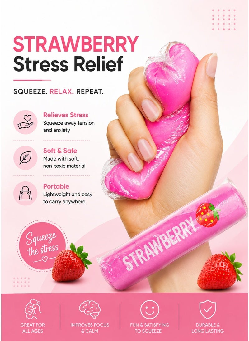 SquishyFun Strawberry Stress Relief Squishy Toy – Soft Anti-Stress Squeeze Fidget for Kids & Adults - Image 2