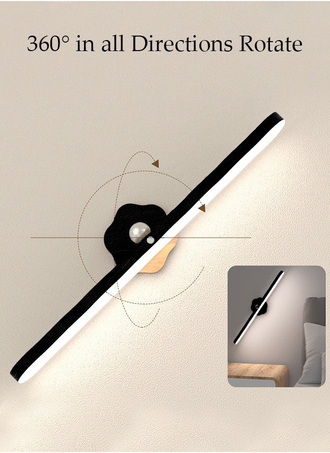 DUNISO Led Mirror Light, Adjustable 360° Rotating Night Light, Corridor Mural Light, Fill Light, Magnetic Makeup Mirror, Touch Light, Removable Cabinet Light, Built-In Rechargeable Battery, Suitable For Wardrobe, Bedside Mirror, Bathroom, Black Warm Light  - Image 4