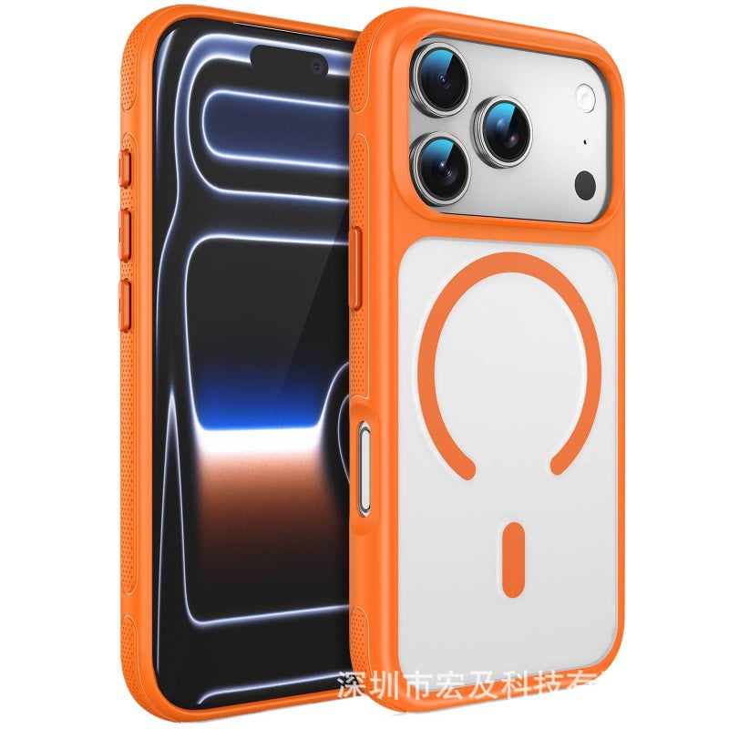 TPU+PC MagSafe Case for iPhone 15 / 15 Plus / 15 Pro / 15 Pro Max with Drop Protection and Strong Magnetic plus Shockproof plus Skin Feel plus Matte Finish in Orange - Veloris - Image 1