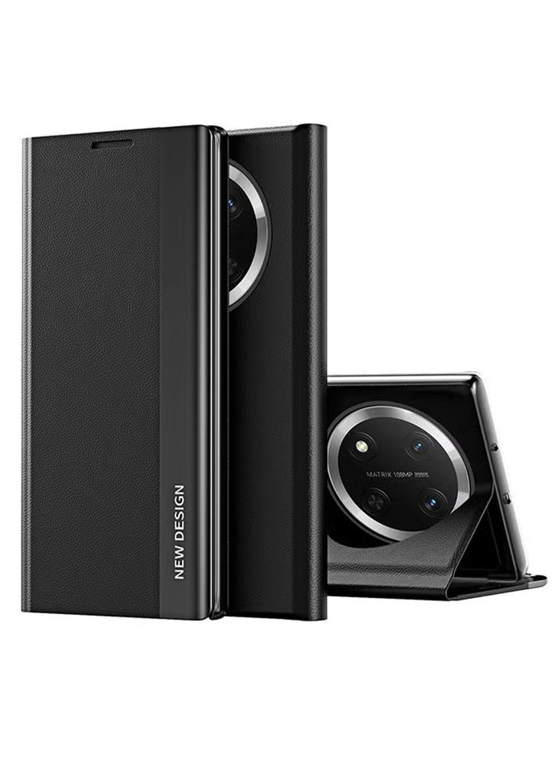 X-level Honor X9c Flip Case,Ultra Slim TPU Leather Full Body Protection Magnetic Stand Shockproof Phone Cover,Black  - Image 1